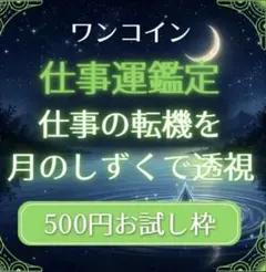 【ワンコインお試し】月のしずくで仕事鑑定