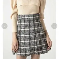 SNIDEL スナイデル ハイウエストスカショーパン ツイード　mix