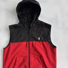 ✨極美品✨ポロラルフローレン　フードベスト　黒赤S