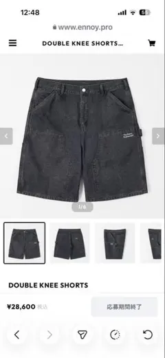 ENNOY DOUBLE KNEE SHORTS BLACK サイズM - メルカリ