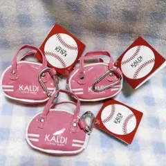 KALDI レトロスポーツバッグ チョコレート入り ピンク　3個セット