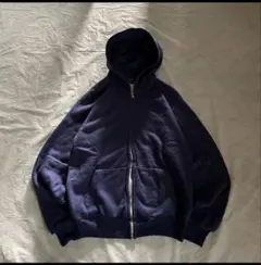 90s キャンバー USA製ブラック ジップパーカー ダブルフェイス