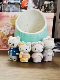 レトロ、昭和　ハローキティ 陶器製 門松プランター キティちゃん 正月飾り植木鉢 レトロ、昭和 ハローキティ 陶器製 門松プランター キティちゃん 正月
