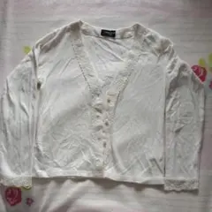 120A　コムサイズム　カーディガン？　ホワイト