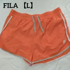 FILA 【L】スポーツショーツ オレンジ ランニング インナーパンツ付