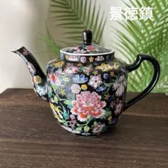 景徳鎮　ミルフルール　万華鏡　百花繚乱柄　ティーポット　中国茶器　シノワズリ