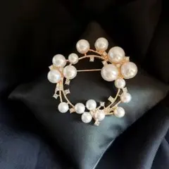 ブローチ パール ゴールド フォーマル 卒業式 入学式 スカーフ留め