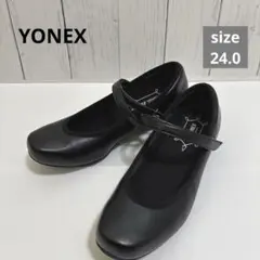 YONEX ヨネックス　ストラップ付き　パンプス　黒　24センチのサムネイル
