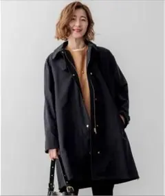 23区【撥水加工/洗える】中綿ベストライナー付き マルチウェイアウター　ブラック