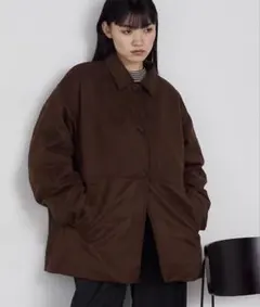 【forksy.】ヴィンテージライク中綿入り衿付きカーコート