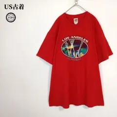 US古着　Tシャツ　USA直輸入　LOS ANGELS　90s　赤　レッド　XL