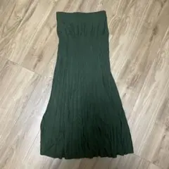le.coeur blanc ダークグリーン フレアニットスカート 38