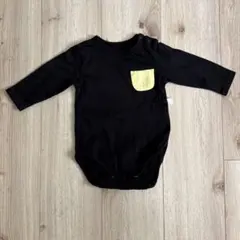 【送料無料】西松屋＊ミッキーマウス＊黒ロンパース＊長袖 ＊ポケット付き