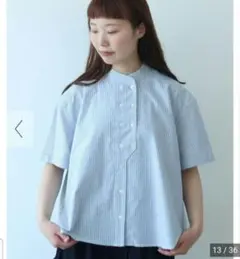 bulle de savon シャツコール コックブラウス ブルー - メルカリ