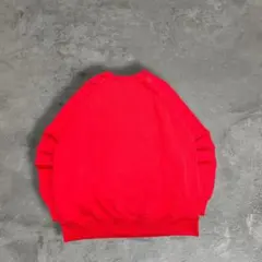 80s ヴィンテージ 無地 ラグラン スウェット レッド L相当 裏起毛