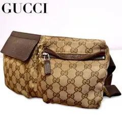 GUCCI グッチ GG柄 キャンバス ウエストバッグ ボディバッグ 男女兼用 