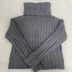 【GYDA】グレー タートルネックニット