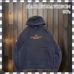 90's 00's ハーレーダビットソン パーカー フーディー ブラック L