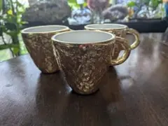 未使用★ゴールドマグカップ3個 重厚感 高級感 おしゃれ