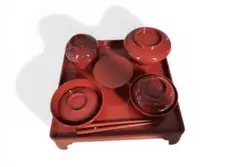 お食い初め 赤い食器セット