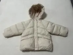 美品 ZARA ベビーコート 92cm 冬用 フード付き 中綿 防寒 ベージュ