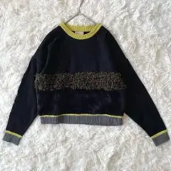 RE.VEROFONNA　異素材デザインショート丈ニット　M　個性的　◆A50