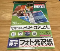 カラーレーザー用　フォト光沢紙　A4 厚手　30枚
