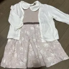 petit main 花柄ワンピース、カーディガン90サイズ