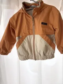 ベビージャケット90サイズ　オレンジ ベージュ フード付きジャケット