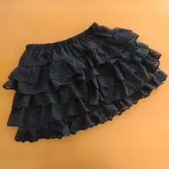 黒フリル付ミニスカート　レース　М　匿名配送