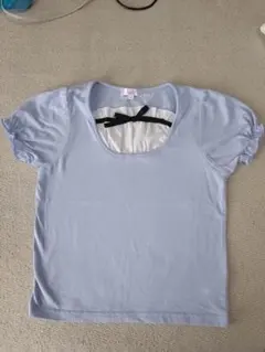 Pomona Kiss 水色 パフスリーブ Tシャツ 140