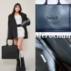 ダーリッチ ロゴレザートートバッグ 美品 ブラック