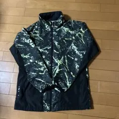 LUCENT 黒/黄緑 マーブル ウィンドウォーマーシャツ