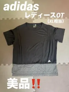 【美品】アディダス レイヤード風 Tシャツ OT 異素材切替 AEROREADY