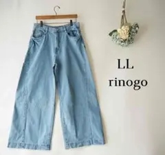 新品値引き　LL　ライトブルー　切替ワイドデニム　ルーズシルエット　大きいサイズ