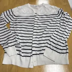 UNIQLO XL 白黒ストライプカーディガン
