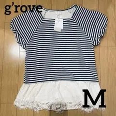 【新品】 g'rove ストライプ 半袖Tシャツ Mサイズ