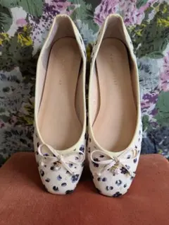 お値下げ／花とヒョウ柄バレエフラットシューズ GERRY BEANS 23cm