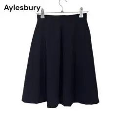 【美品】Aylesbury フレアスカート　ネイビー 紺 ウール　膝丈 シンプル