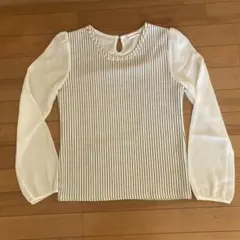 HEALTHY KAREN ブラウス ビジュー パール ストライプ シフォン Ｌのサムネイル