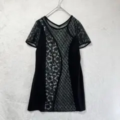 Gabardine K.T/チュニック/11/刺繍 花柄 透け感 ブラックのサムネイル