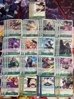 ワンピースカード　緑　R以下 4枚セット　4コン　ミホーク　op14