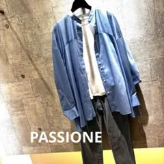 美品　PASSIONE パシオーネ　シャツブラウス　ストライプシャツ　オーバーのサムネイル