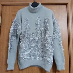 opti ニット・セーター　ハイネック　グレー