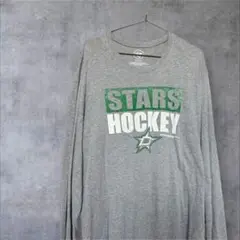 【47】STARS HOCKEY 長袖カットソー グレー　XLサイズ 古着　海外