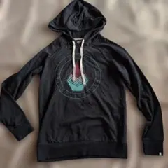 VOLCOM グラデーションロゴ 薄手フード付きパーカー XS 裏起毛