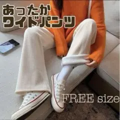 ワイドパンツ 裏起毛 フリーサイズ カジュアルパンツ 極暖 防寒 コーデュロイ