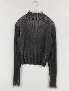 W.W.G グレー リブ編み 長袖セーター