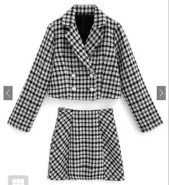 GRL ラメツイードジャケット×ミニスカートセットアップ ta192