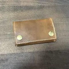 本革 BOX型 コインケース ブラウン ハンドメイド